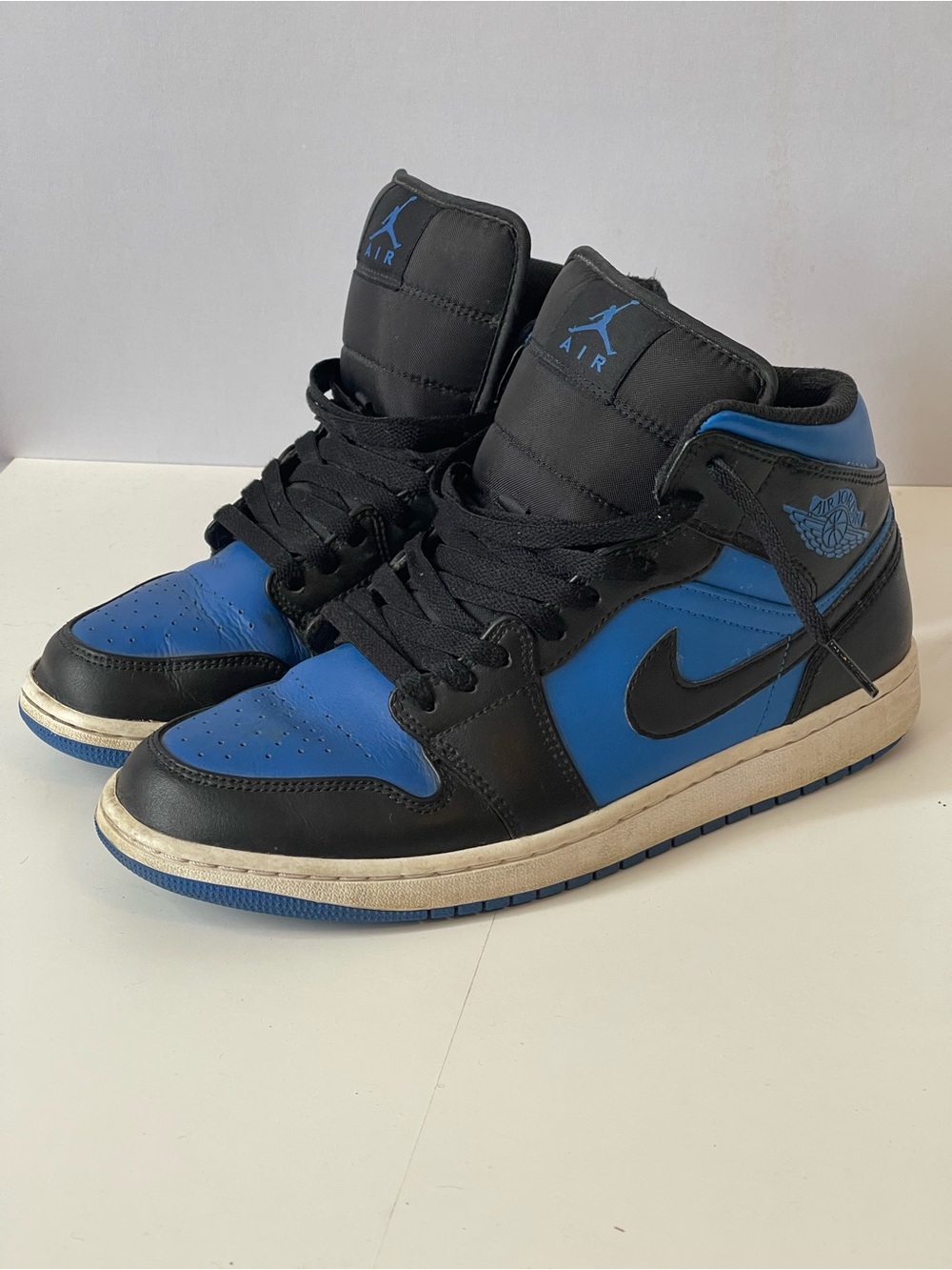 Air Jordan 1 Mid Black Royal Blue Mens 9 Nike